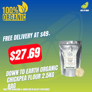 Organic Chickpea Flour 2.5kg bag (Down To Earth)