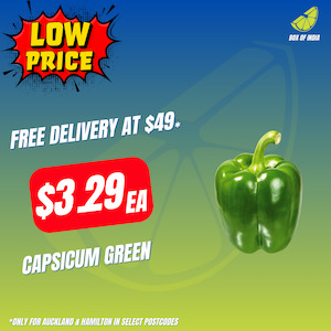 Low Price Fresh Produce: Capsicum Green Each (Product of New Zealand)