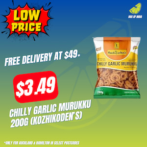 Kozhikodens Collection: Chilly Garlic Murukku 200g (Kozhikoden’s)