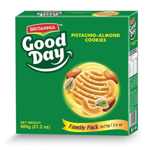Biscuits Cookies Crackers 1: Britannia Good Day Pista Almond Family Pack of 8x75g
