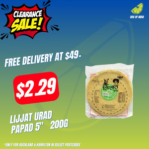 Lijjat Urad Papad 5" 200g