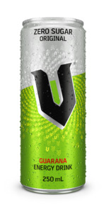 Fizzy Drinks: V Guarana Energy Drink Zero Sugar 250Ml