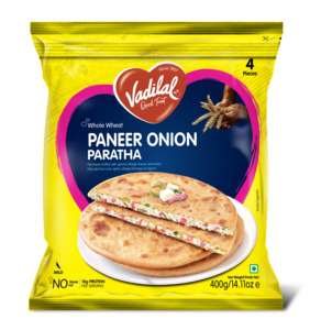 Frozen Roti Paratha Naan: Vadilal Paratha Paneer Onion 400g 4pcs