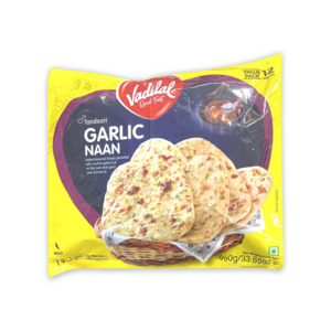 Frozen Roti Paratha Naan: Vadilal Naan Tandoori Garlic 12Pc 960g