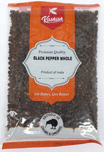 Whole Ground Spices: Black Pepper Whole 200g (Kashish)