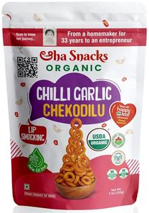 Indian Namkeen Mixtures: Aha Snacks Chilli Garlic Chekodilu 150g
