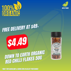 Organic: Organic Red Chilli Flakes 50g (Down To Earth)