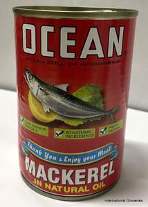 Canned Food: Ocean Mackerel In Natural Oil 425g