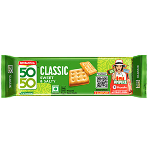 Biscuits Cookies Crackers 1: Britannia 50-50 Sweet and Salty 62g