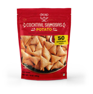 Deep Collection: Frozen Cocktail Potato Samosa 425g - 50 Samosas (Deep)