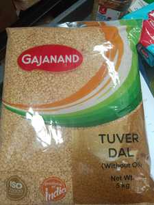 Tuver Dal without oil 5 kg (Gajanand)