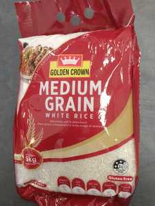 Rice: Golden Crown Medium Grain Rice 5kg