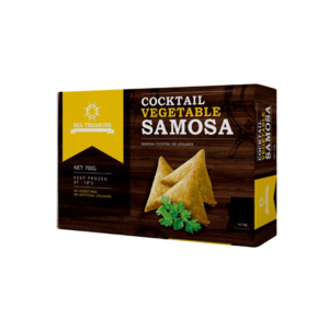 Frozen Veg Snacks: Frozen Mini Veg. Samosas Curry 48Pcs 720g