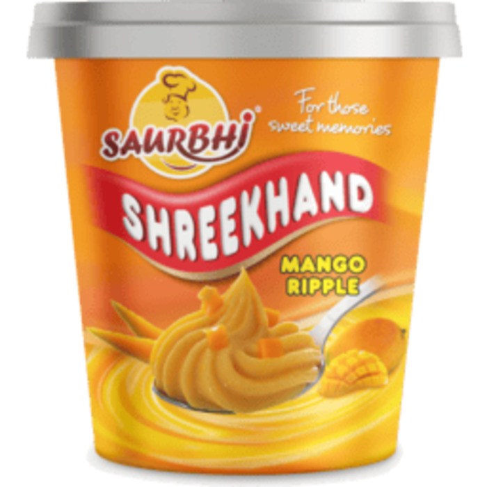 Frozen Indian Sweets: Shreekhand 500g Mango Ripple (Saurbhi)