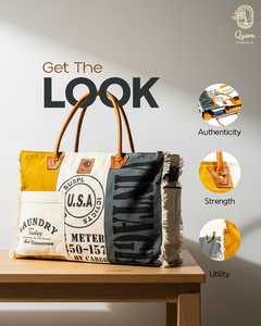 Handcrafted Bags Collection Multi Purpose Bags: Qyom Bag Multicolour - Vintage Canvas Bag