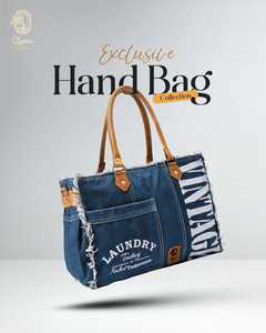Qyom Bag Blue - Vintage Canvas Bag