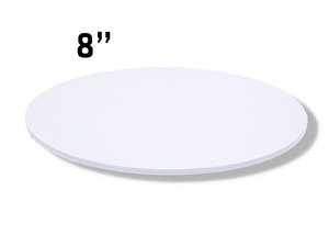 Cake Boards: 8" White Masonite (MDF) Round Cake Board