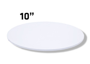 Cake Boards: 10" White Masonite (MDF) Round Cake Board