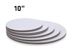 10" Inch White Round Cardboard Cake Board