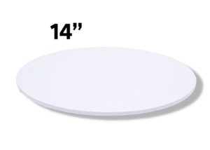 Cake Boards: 14" Inch White Masonite (MDF) Round Cake Board