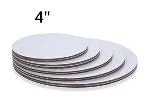 4" White Round Cardboard Cake Board