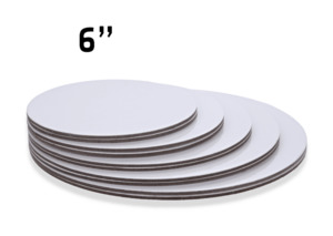 6" White Round Cardboard Cake Board