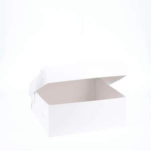 Fbt Bundle Cake: 10” x 10” x 4” Low Height Cake Dessert Box with Top Cover - Gloss White