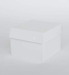 Fbt Bundle Cake: 12” x 12” x 8” Standard Height Cake Dessert Box with Top Cover - Gloss White