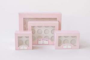 Custom Branded 2 Mini Cupcake Dessert Box with Insert
