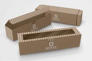 Custom Branded 6 Macaron Dessert Box with Slide Cover & Clear Window