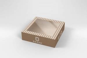 Custom Cookie Box: Custom Printed 18 x 18 x 5cm Medium Cookie Biscuit Box with Slide Cover & Clear Window