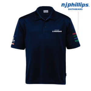 Datamars Livestock: AU Mens Full Logo Navy Polo