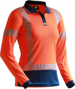 Caution Women's Hi Vis Day Night LS Micro Fibre Polo - PCP1235