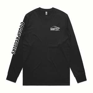 Oogah Rodders Black Long Sleeve Tee - White Print
