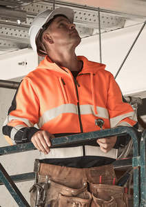 Unisex Hi Vis Full Zip Stretch Taped Hoodie - ZT486