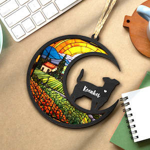 Custom Accessories: Personalized Dog Memorial Suncatcher Dog Memorial Ornament Loss of Pet Sympathy Gift