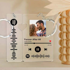 Custom Spotify Keychain With Picture Personalized Scannable Spotify Music Song C&hellip;
