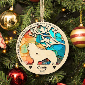 Personalized Dog Memorial Suncatcher Pet Memorial Ornament Gifts for Dog Lovers