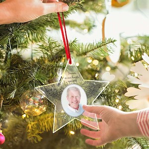 Custom Accessories: Custom Photo Angel Decoration Star Shaped Hanging Acrylic Ornament Christmas Day Memorial Gift