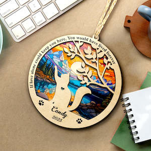 Custom Accessories: Custom Cat Memorial Suncatcher Pet Memorial Ornament Loss of Pet Sympathy Gift
