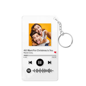 Custom Accessories: Scannable Code Music Song Plaque Keychains Custom Photo Acrylic Keychain