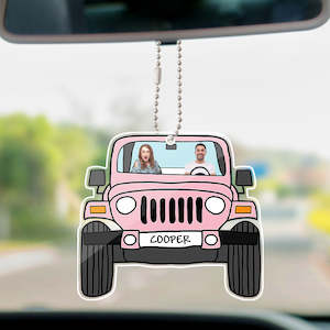 Custom Accessories: Personalized Off Road Car Photos Hanging Ornament - Double Sided