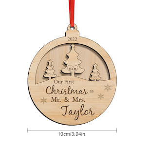 Custom Accessories: Personalized Our First Christmas Ornament Christmas Gift for Newlyweds