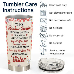 Custom Drinkware: Because Of You I Laugh A Little Harder Women Best Friends - Personalized Tumbler