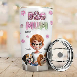 Custom Drinkware: Dog Mom 3D Effect - Personalized Tumbler