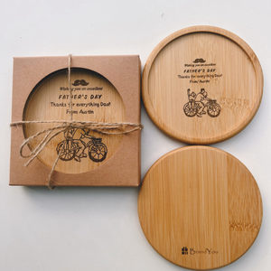Personalized Text Bamboo Coaster – BrandYou