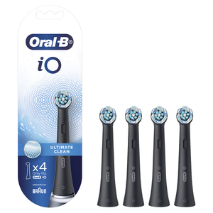 Oral-B iO Ultimate Clean Replacement Brush Heads 4pk – Black