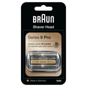 Series 9 Cassette 94M replacement head silver. For all Series 9 Braun shavers