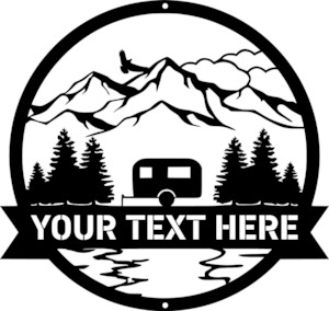 Art & Signage: Caravan Scene Personalised Monogram