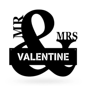 Anniversary: Mr & Mrs Wedding Name Text - Personalised Monogram